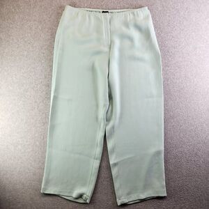 Eileen Fisher Pants Womens L Blue Wide Leg High Rise Crepe Career Coastal